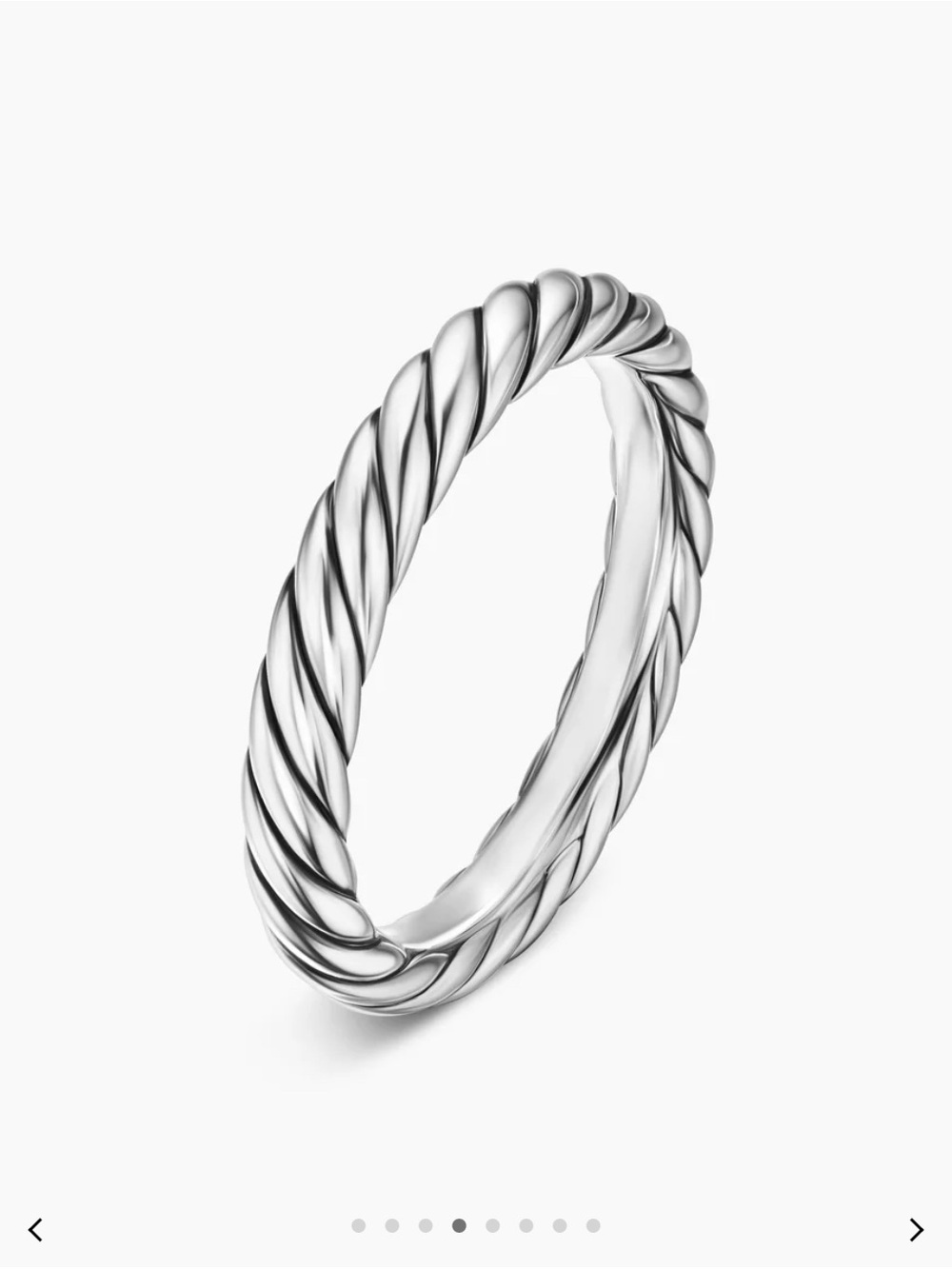 David Yurman Silver Cable Stackable Ring